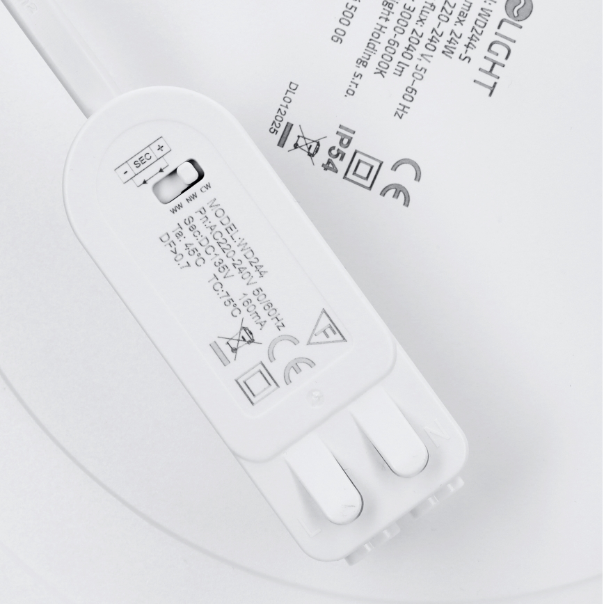 Pannello LED a plafone/da incasso 2-in-1 24W/230V 3000/4000/6000K Ø 30 cm IP54 bianco