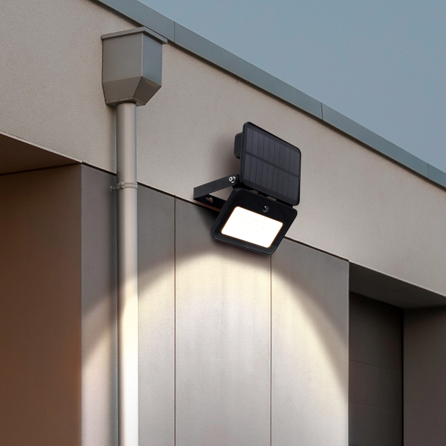 LED Faro solare dimmerabile con sensore di movimento e crepuscolare LED/6W/3,7V 2200 mAh 3000/4000/6500K IP65