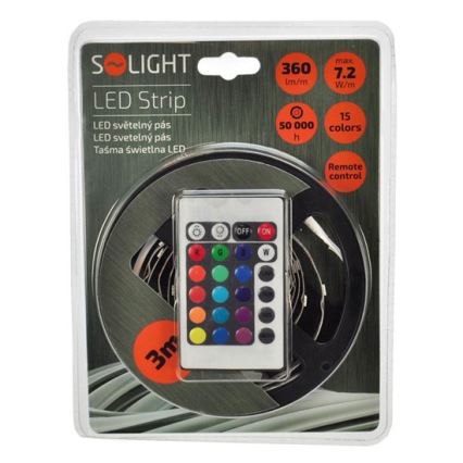 Striscia LED con telecomando 7,2W/12V 3m