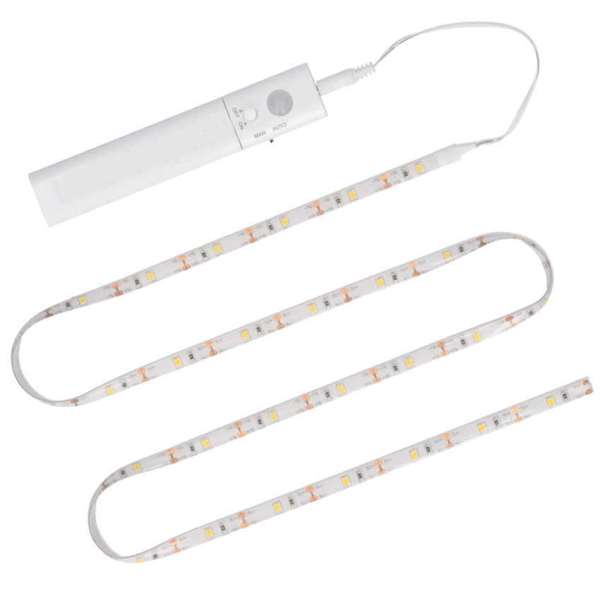 Striscia LED con sensore 4xAAA 3000K 1m