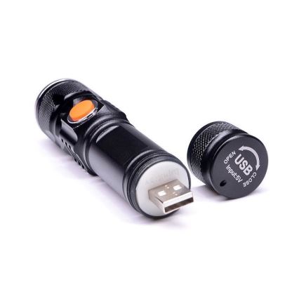 Torcia LED ricaricabile USB LED/3W/3,7V IP44