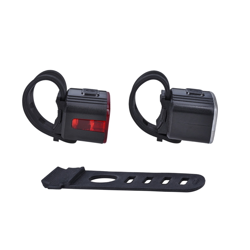 SET 2x LED Luce per bicicletta ricaricabile e dimmerabile 350 mAh IP44 rosso/bianco