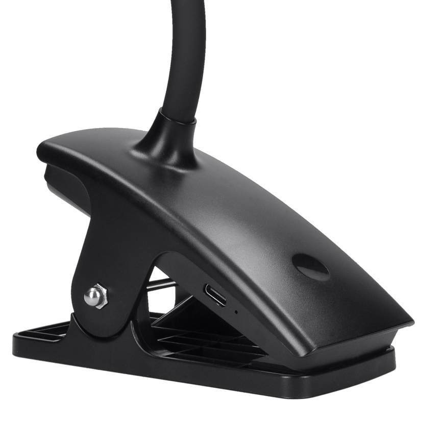 Solight WO3001-B-LED Lampada flessibile dimmerabile con clip LED/2W/5V 3000/4000/6500K nero