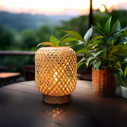 LED Lampada da tavolo decorativa BOHO LED/2xAAA rattan