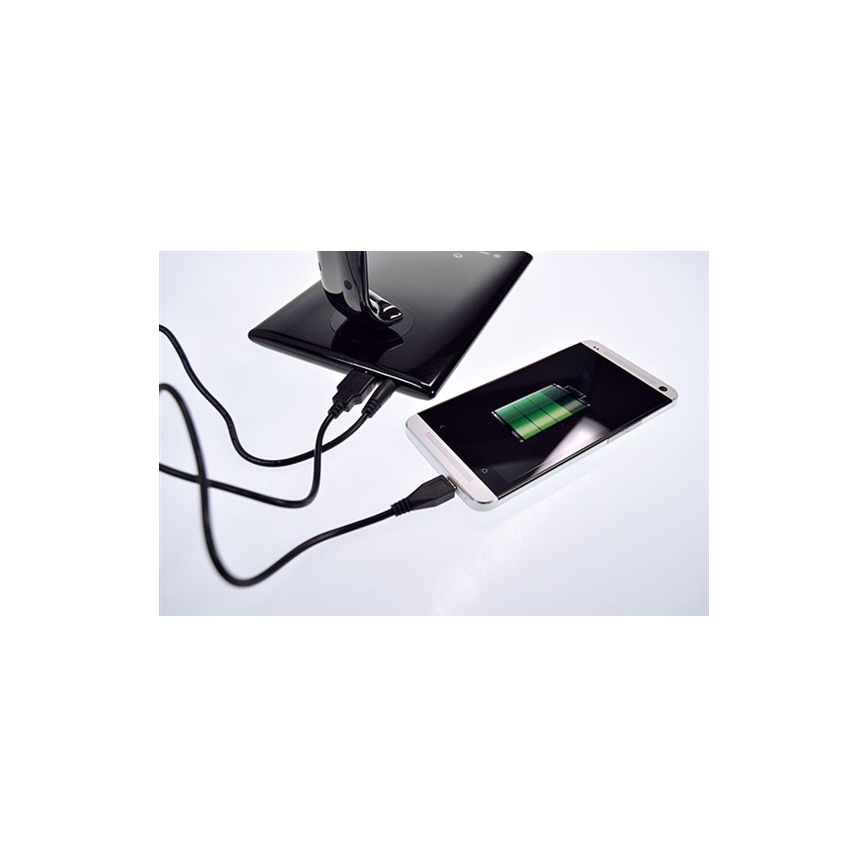 Lampada LED da tavolo dimmerabile Connettore USB LED/12W/230V nero