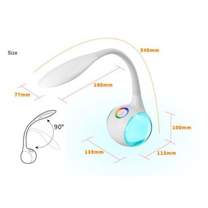 Lampada LED RGB da tavolo dimmerabile LED/6W/230V