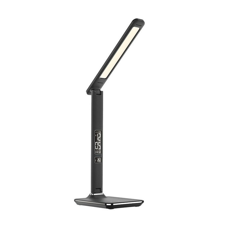 Lampada LED da tavolo con display LED/9W/230V nero