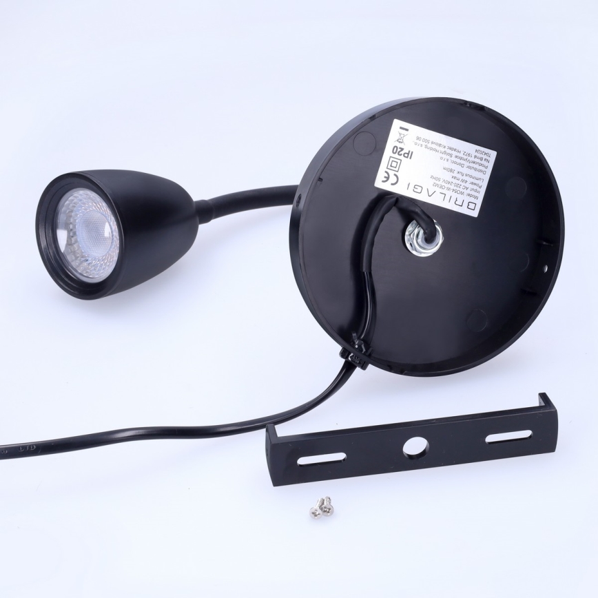 LED Lampada da parete dimmerabile LED/4W/230V nero