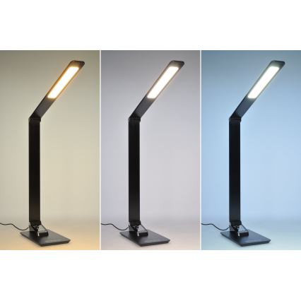 Lampada da tavolo LED dimmerabile con display LED/8W/230V nero