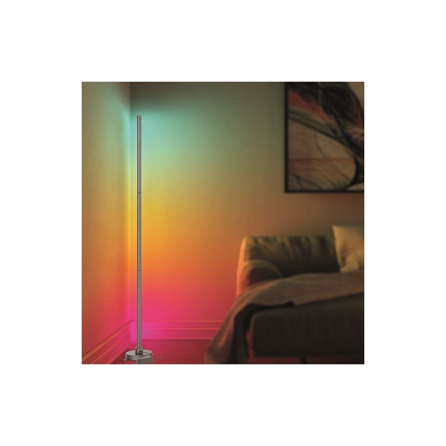 Lampada da terra LED RGB dimmerabile RAINBOW LED/18W/230V Wi-Fi Tuya + telecomando