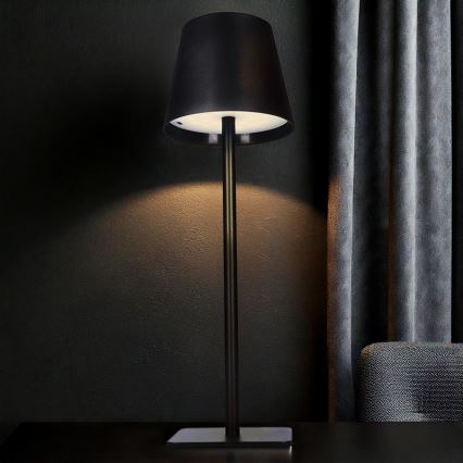 Lampada da tavolo ricaricabile a LED dimmerabile a sfioramento LUCCA LED/3,7V 3000/4000/6500K 2000 mAh nera
