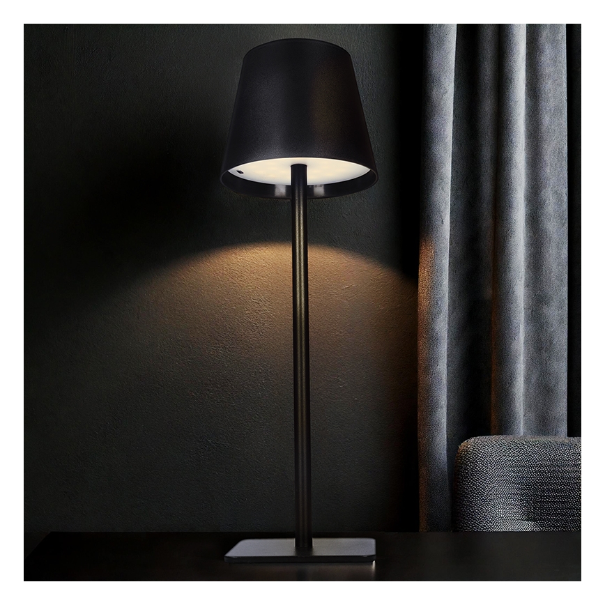 Lampada da tavolo ricaricabile a LED dimmerabile a sfioramento LUCCA LED/3,7V 3000/4000/6500K 2000 mAh nera