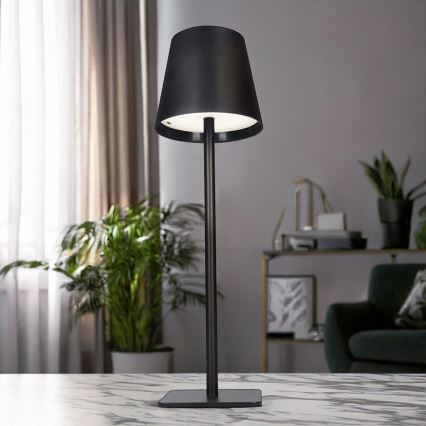 Lampada da tavolo ricaricabile a LED dimmerabile a sfioramento LUCCA LED/3,7V 3000/4000/6500K 2000 mAh nera