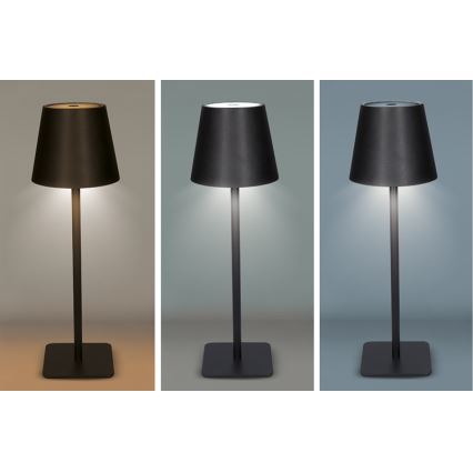 Lampada da tavolo ricaricabile a LED dimmerabile a sfioramento LUCCA LED/3,7V 3000/4000/6500K 2000 mAh nera