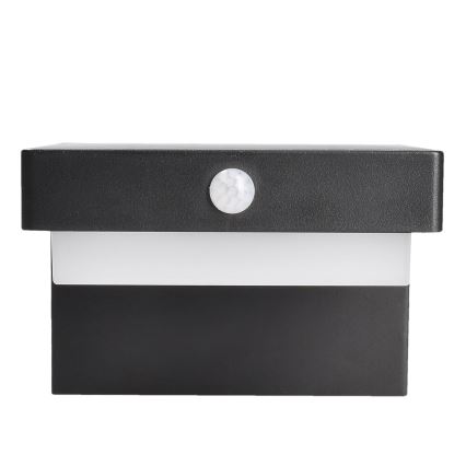 LED Applique solare con sensore di movimento e crepuscolare PALERMO LED/5W/2000 mAh IP54 nero