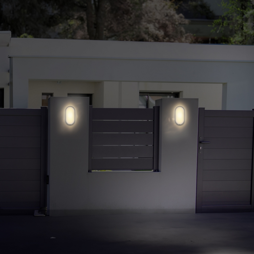 LED Lampada da esterno LED/20W/230V 4000K IP54 grigio ovale