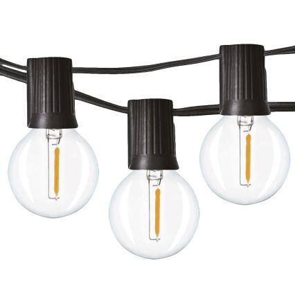 Catena decorativa a LED per esterni GIRLANDA 25xE12 20m IP44 bianco caldo
