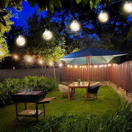 LED catena decorativa da esterno GIRLANDA 25xE12 20m IP44 bianco caldo