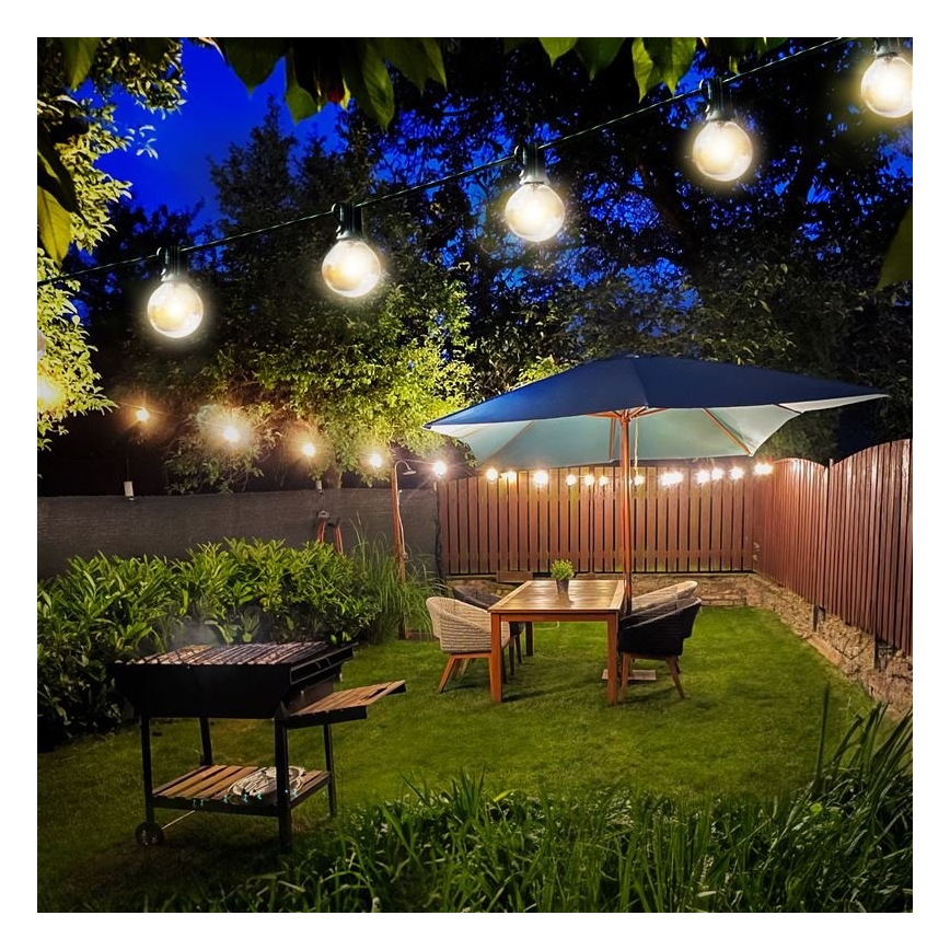 LED catena decorativa da esterno GIRLANDA 25xE12 20m IP44 bianco caldo