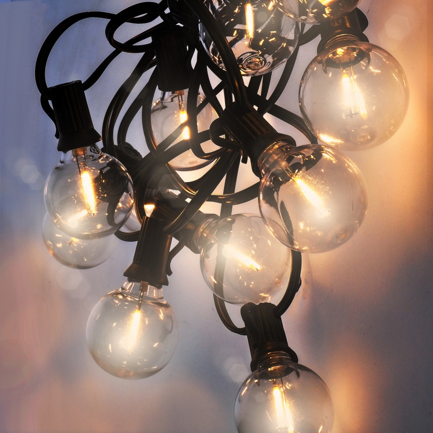 LED catena decorativa da esterno GIRLANDA 25xE12 20m IP44 bianco caldo