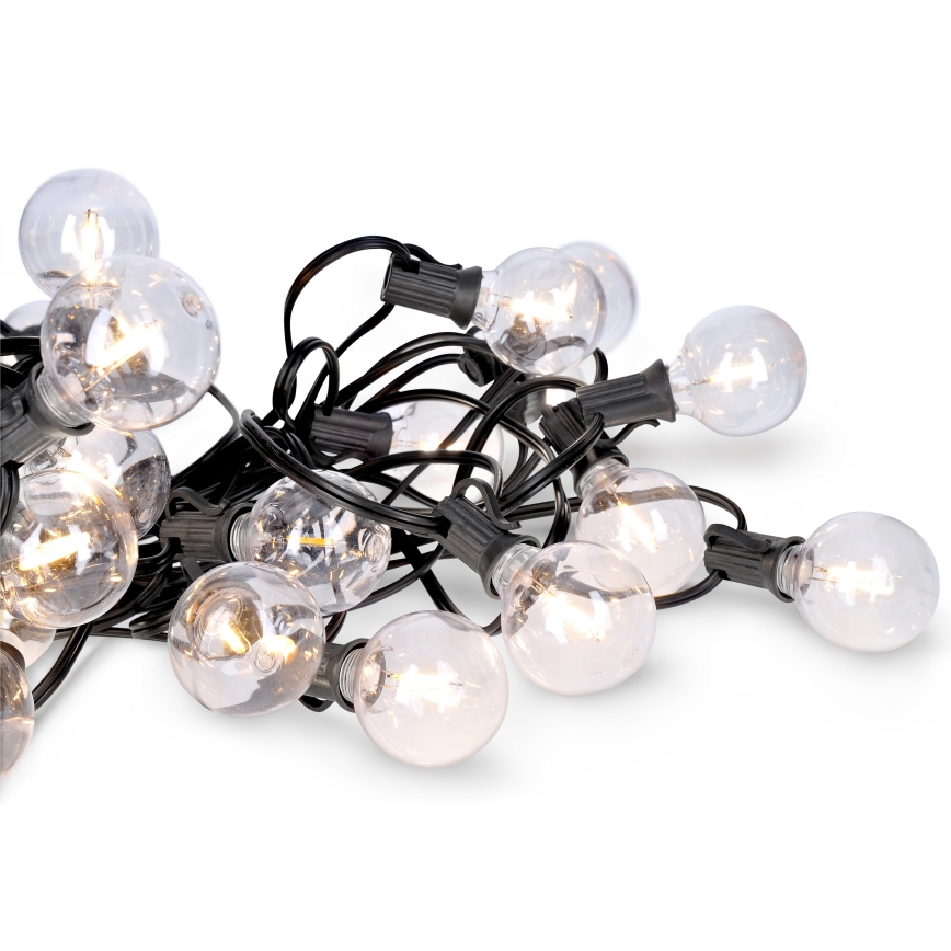 LED catena decorativa da esterno GIRLANDA 25xE12 20m IP44 bianco caldo