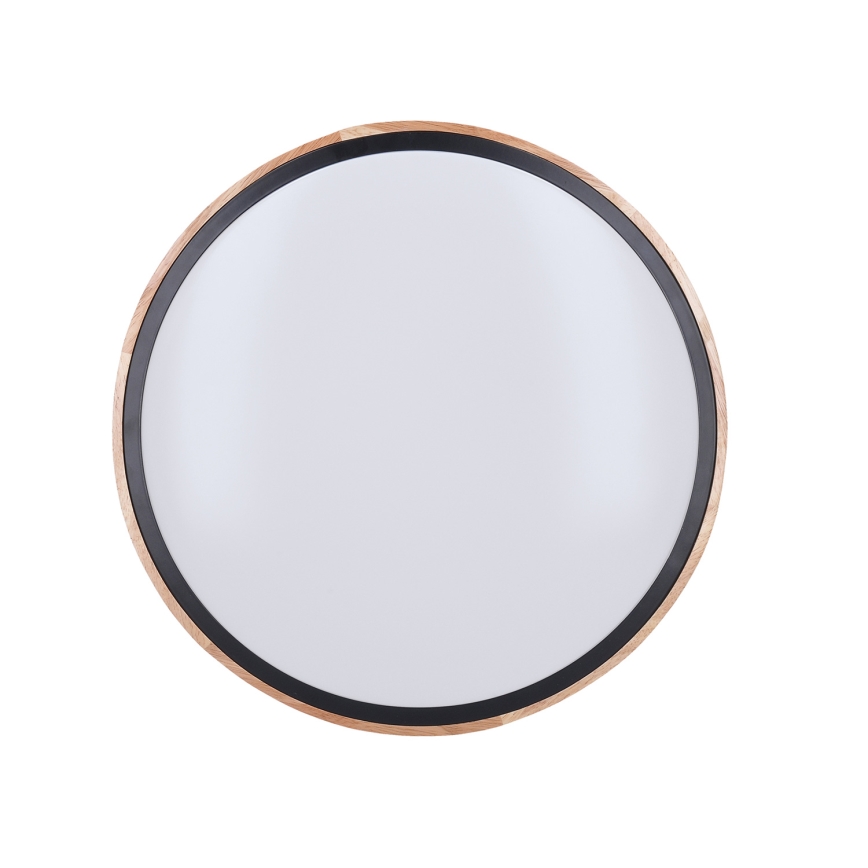 Plafoniera LED dimmerabile IRON OAK 48W/230V 3000-6500K rovere Ø 40 cm + telecomando incluso