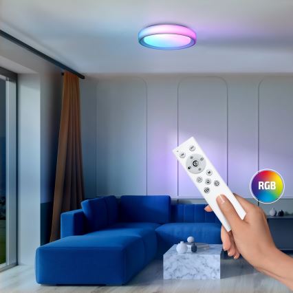 Plafoniera LED RGB dimmerabile FLOCO LED/30W/230V 3000-6500K + RGB/6W diametro 40cm + telecomando