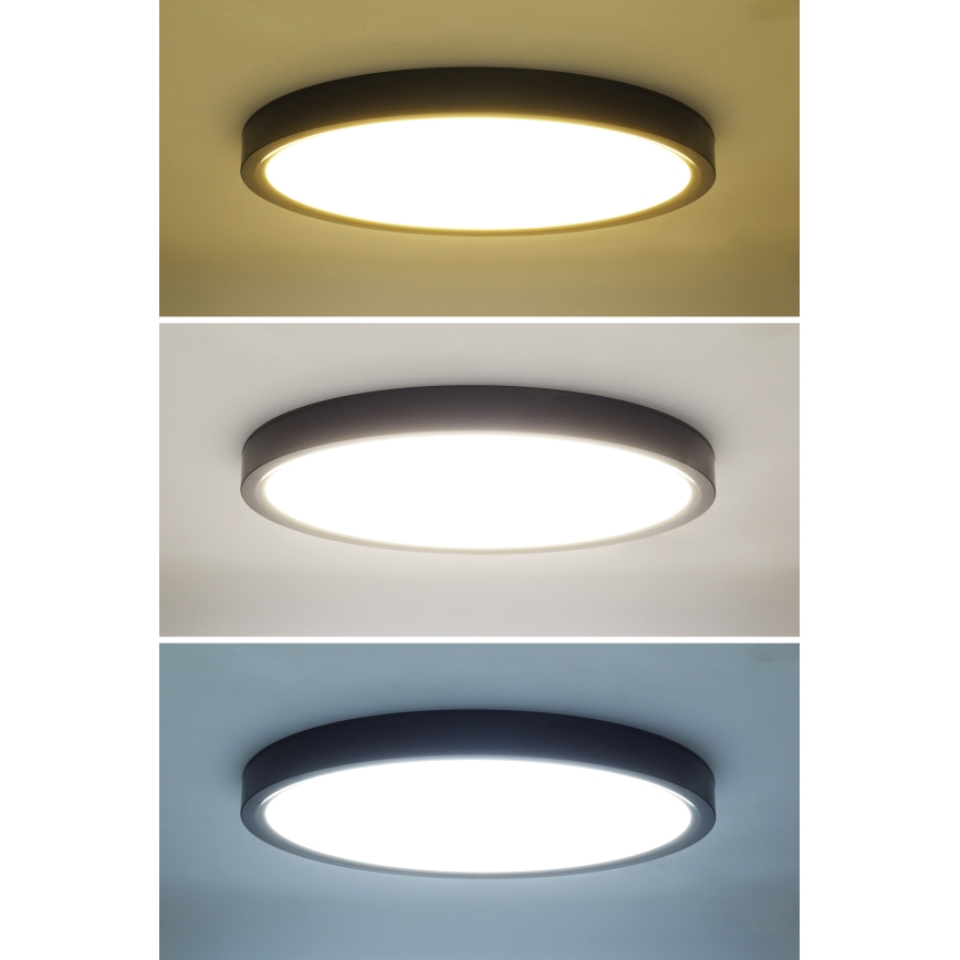 Plafoniera LED dimmerabile ESTELA LED/36W/230V diametro 30 cm nero + telecomando