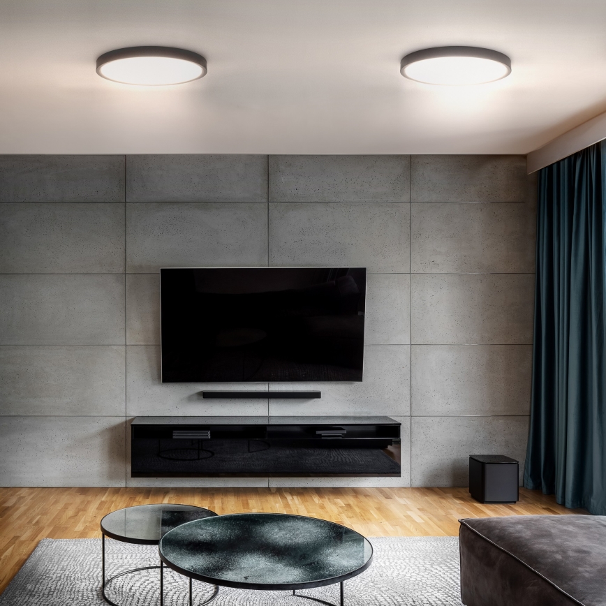 Plafoniera LED dimmerabile ESTELA LED/36W/230V diametro 30 cm nero + telecomando