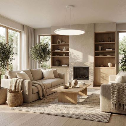 Lampada LED dimmerabile da soffitto (montaggio a superficie o sospensione) 50W/230V 3000-6500K + telecomando