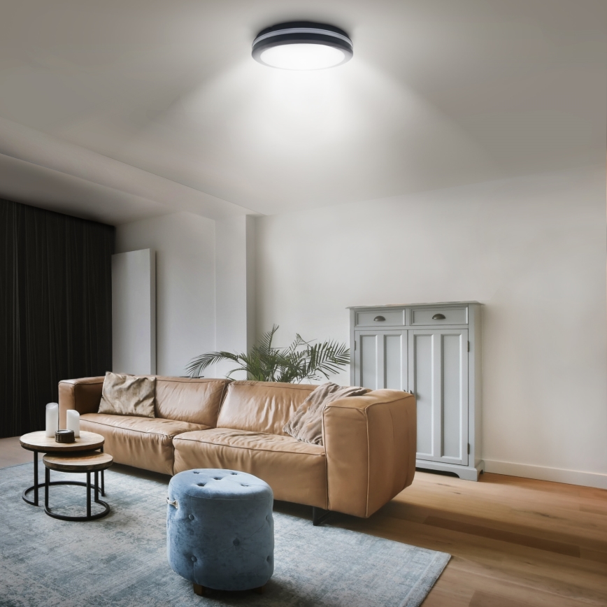 LED Dimmerabile per esterni soffitto chiaro LED/18W/22W/26W/230V 3000/4000/6500K IP65 nero