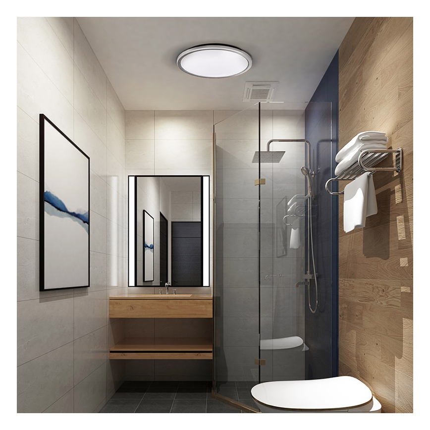 Plafoniera da soffitto per bagno a LED ACATE, 24W, 230V, 3000/4000/6000K, Ø 29,3 cm, IP54