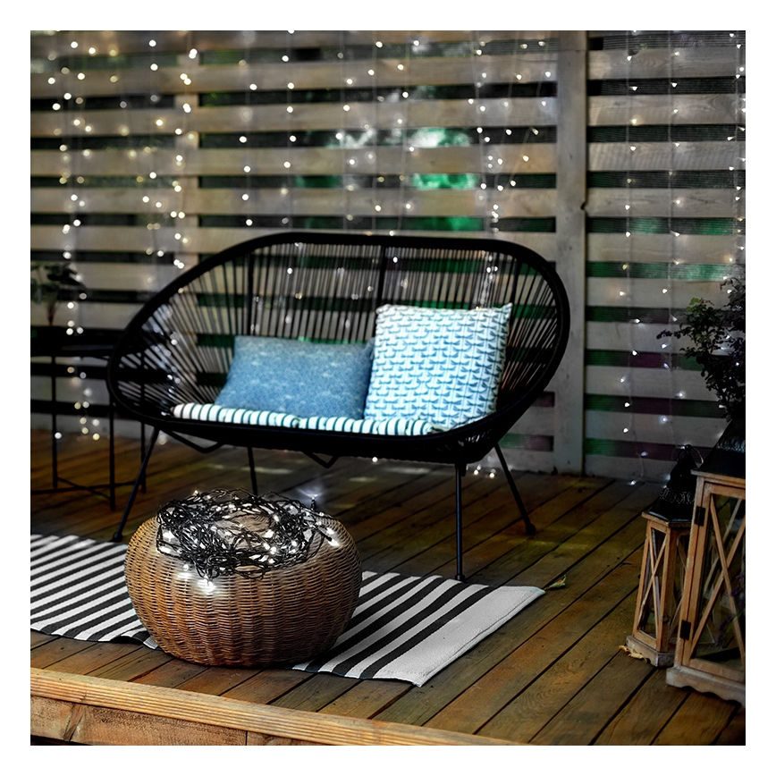 Catena luminosa LED per esterni 100xLED/8 funzioni IP44 13m bianco freddo