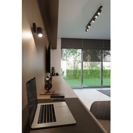 Sollux SL.0094 - Plafoniera RING 4 4xGU10/40W/230V nero