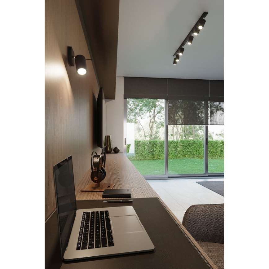 Sollux SL.0094 - Plafoniera RING 4 4xGU10/40W/230V nero
