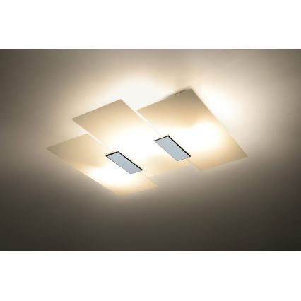 Plafoniera FABIANO 3xE27/60W/230V bianco/cromo lucido