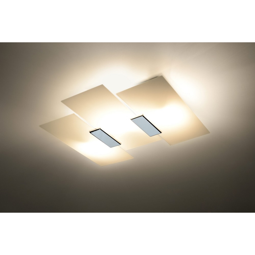 Plafoniera FABIANO 3xE27/60W/230V bianco/cromo lucido