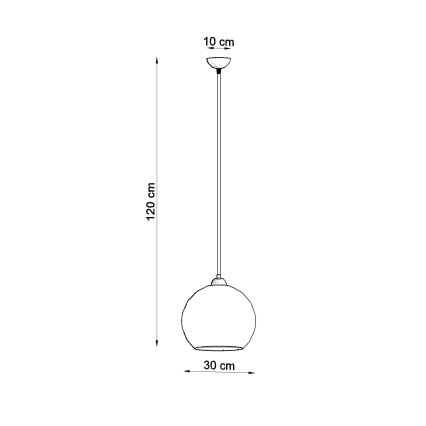 Lampadario a cavo BALL 1xE27/15W/230V Ø 30 cm trasparente/cromo lucido