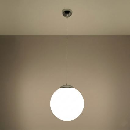 Lampadario sospeso a cavo UGO 1xE27/15W/230V Ø 30 cm bianco/cromo lucido