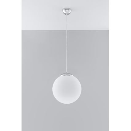 Lampadario sospeso a cavo UGO 1xE27/15W/230V Ø 30 cm bianco/cromo lucido