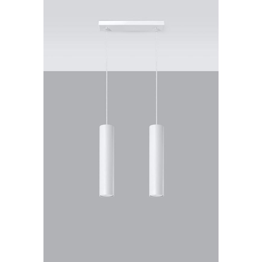 Lampadario a sospensione con filo LAGOS 2 2xGU10/10W/230V bianco