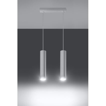 Lampadario a sospensione con filo LAGOS 2 2xGU10/10W/230V bianco