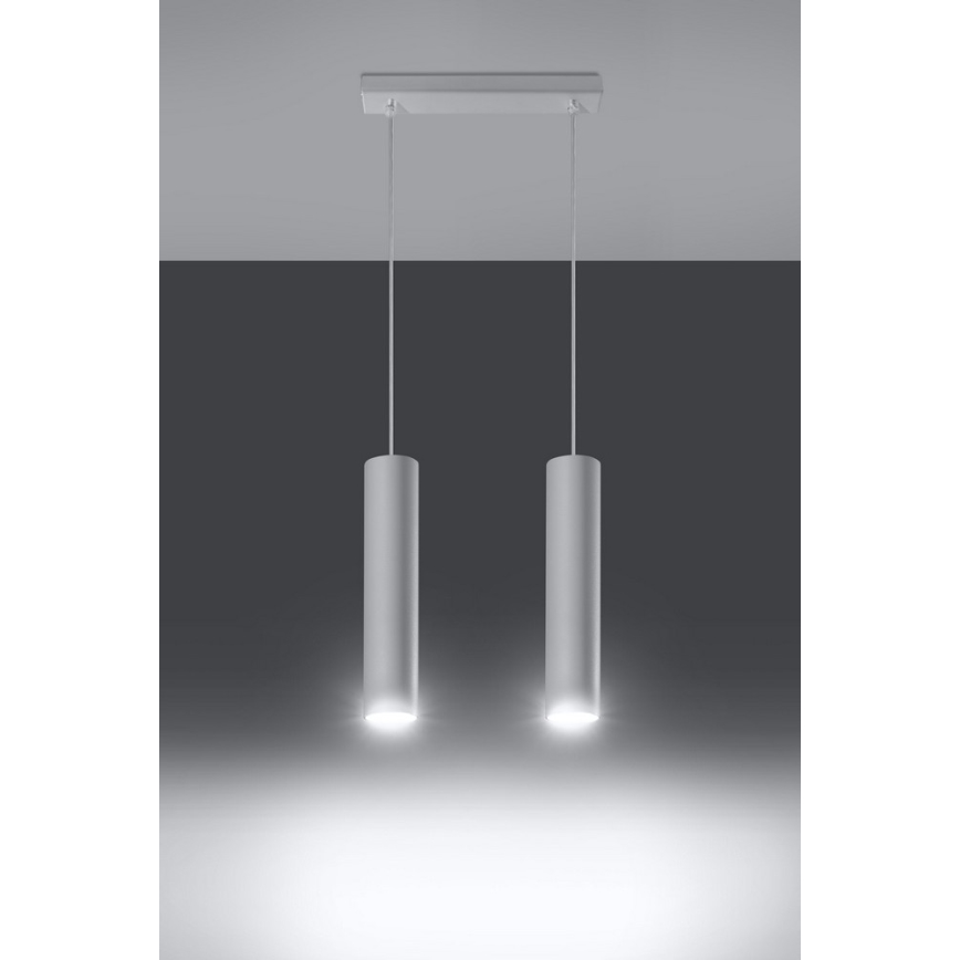 Lampadario a sospensione con filo LAGOS 2 2xGU10/10W/230V bianco