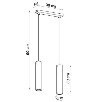 Lampadario a sospensione con filo LAGOS 2 2xGU10/10W/230V bianco