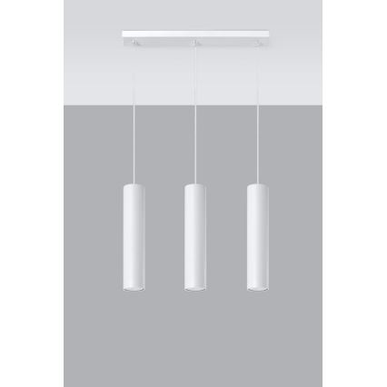 Lampadario a sospensione con filo LAGOS 3 3xGU10/10W/230V bianco