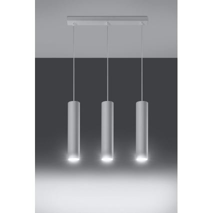 Lampadario a sospensione con filo LAGOS 3 3xGU10/10W/230V bianco