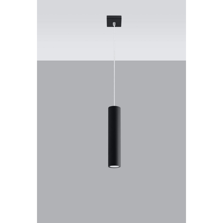 Lampadario a sospensione con filo LAGOS 1 1xGU10/10W/230V nero