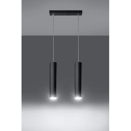 Lampadario a sospensione con filo LAGOS 2 2xGU10/10W/230V nero