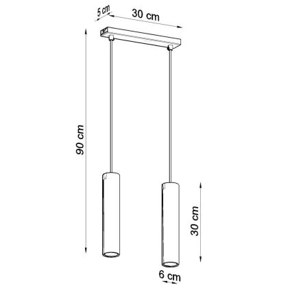 Lampadario a sospensione con filo LAGOS 2 2xGU10/10W/230V nero