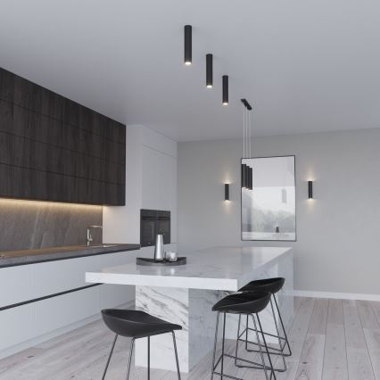 Lampadario a sospensione con filo LAGOS 3 3xGU10/10W/230V nero